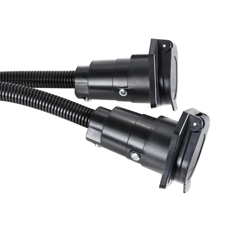 Oyviny 7 Way Y Splitter Trailer Adapter for Pulling Slide in Camper and Trailer, 7 Way Female to Dual 7 Way Male Trailer Connector 20.5 Inches - Image 5