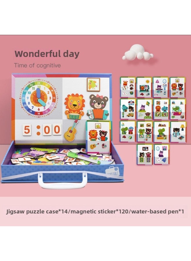 Children's Magnetic Puzzle Toy 2-3-4-5 Years Old Boys And Girls Baby Early Education Children's Intelligence-Color:Wonderful Day - Image 1