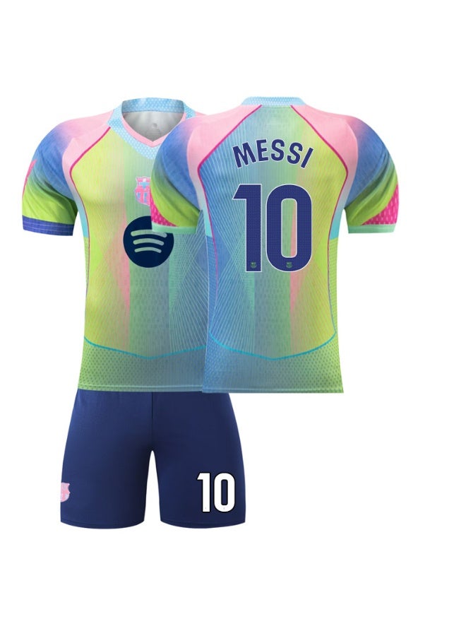 Barcelona 2026 Barcelona Soccer Jersey Set #10 Messi Short Sleeve Jersey with Shorts Multiple Sizes for Fans - Image 1
