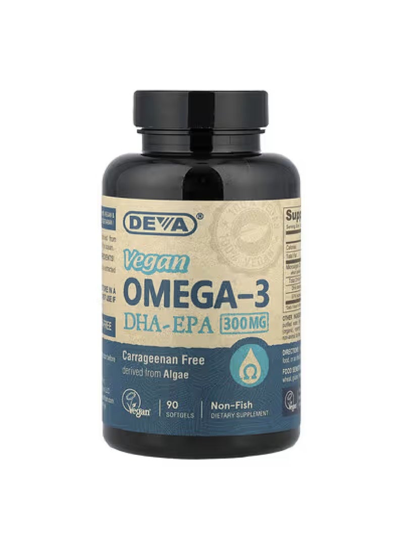 Deva Vegan Omega-3, DHA-EPA, 90 Softgels