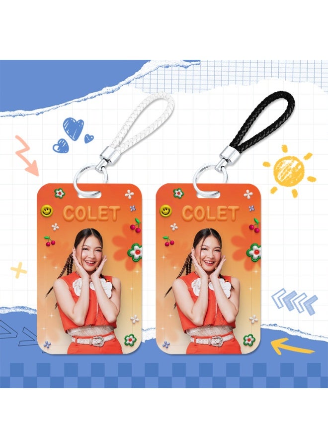 NIBEMINENT 1 - Piece BINI Kpop Photo Card Holder Pendant Key Chain ID Badge Holder ID Card Holder Photo Card Protector for School ID Office ID Access Card for Women Girls