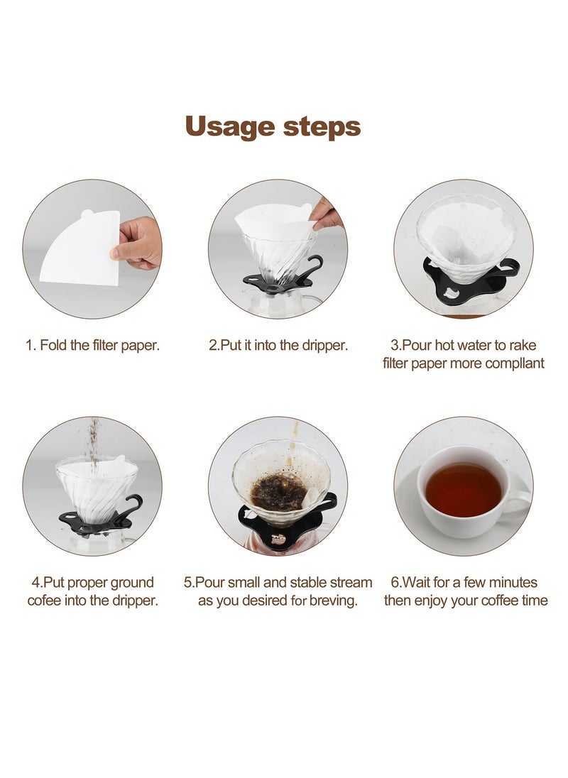 Generic Coffee Filters, White Size#2,100 Counts 1-4Cups V02 Disposable Coffee Filter Paper Cone, Compatible with V60 For Pour Over Droppers and Drip Coffee Maker.  (white)  - Image 4