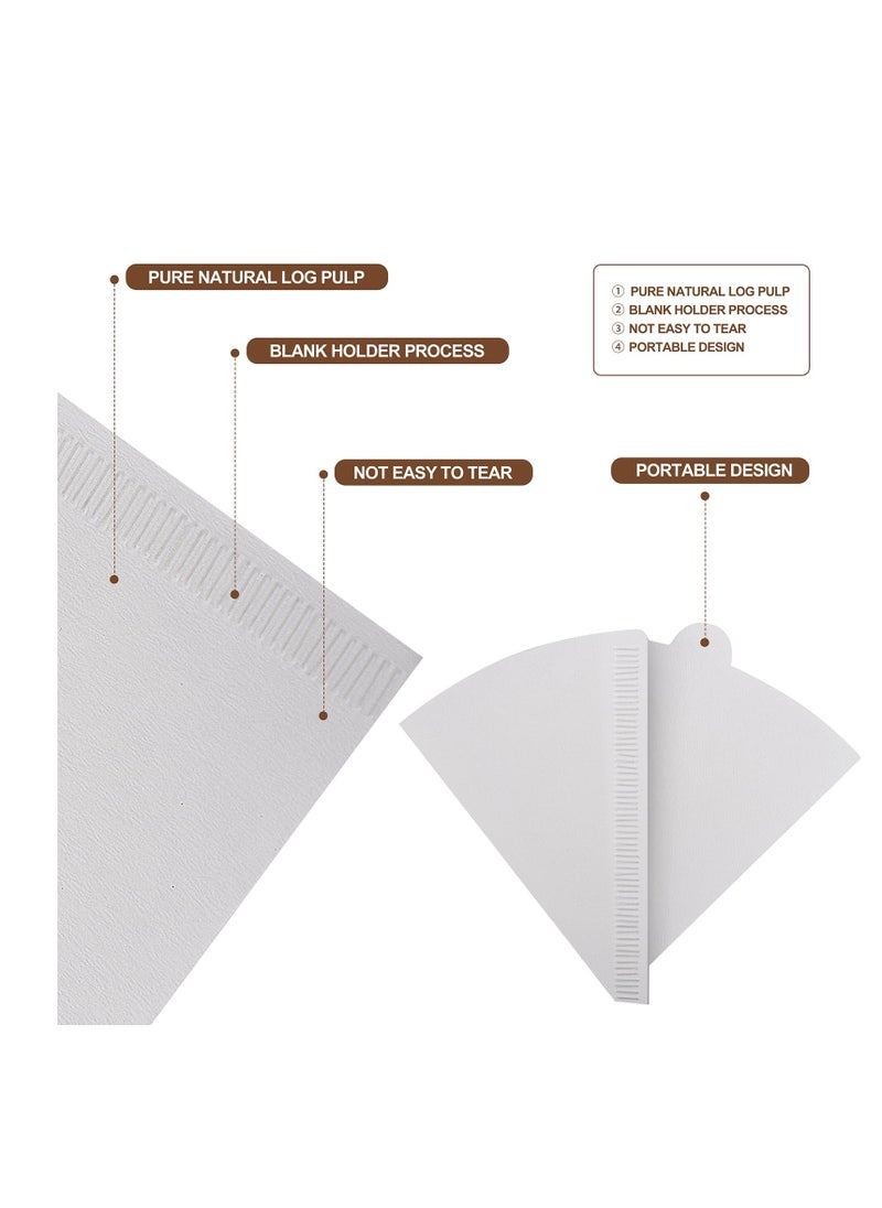 Generic Coffee Filters, White Size#2,100 Counts 1-4Cups V02 Disposable Coffee Filter Paper Cone, Compatible with V60 For Pour Over Droppers and Drip Coffee Maker.  (white)  - Image 3