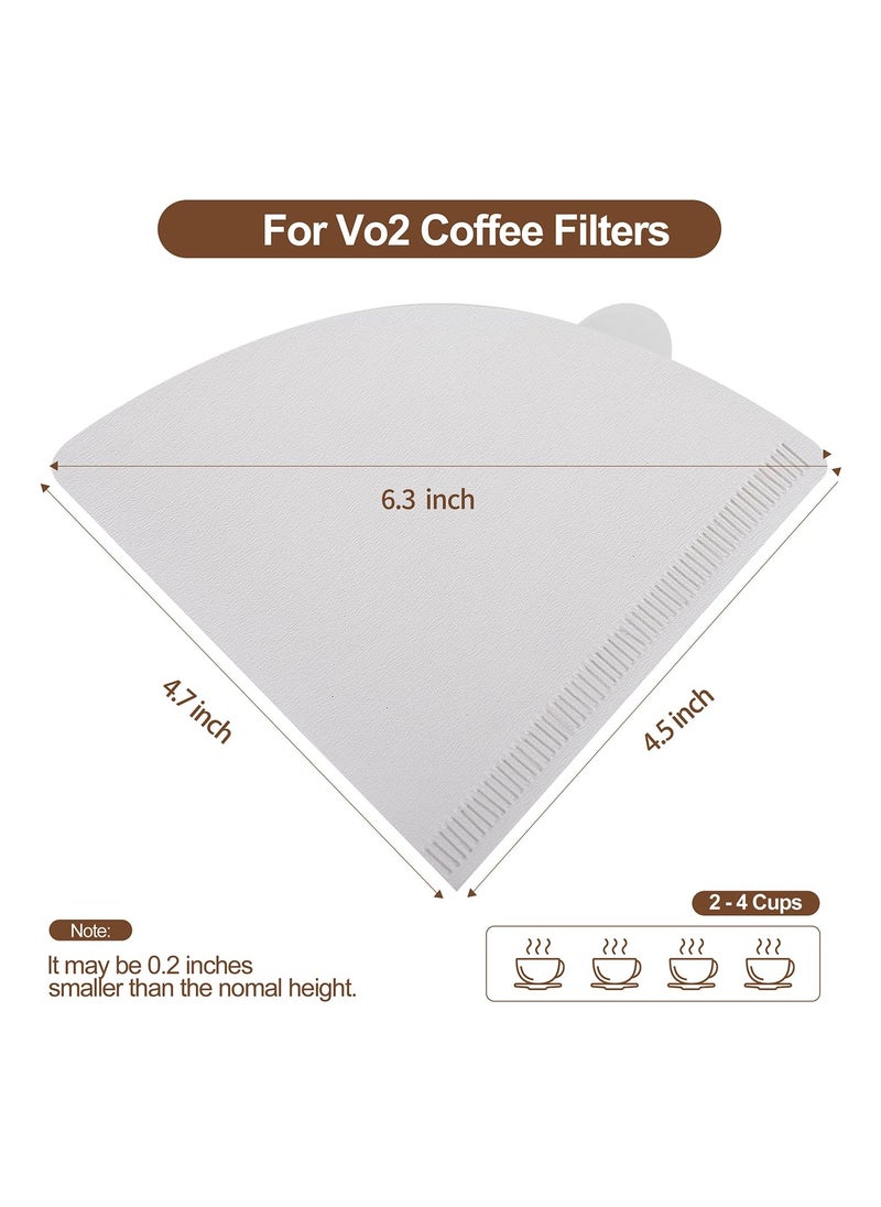 Generic Coffee Filters, White Size#2,100 Counts 1-4Cups V02 Disposable Coffee Filter Paper Cone, Compatible with V60 For Pour Over Droppers and Drip Coffee Maker.  (white)  - Image 2