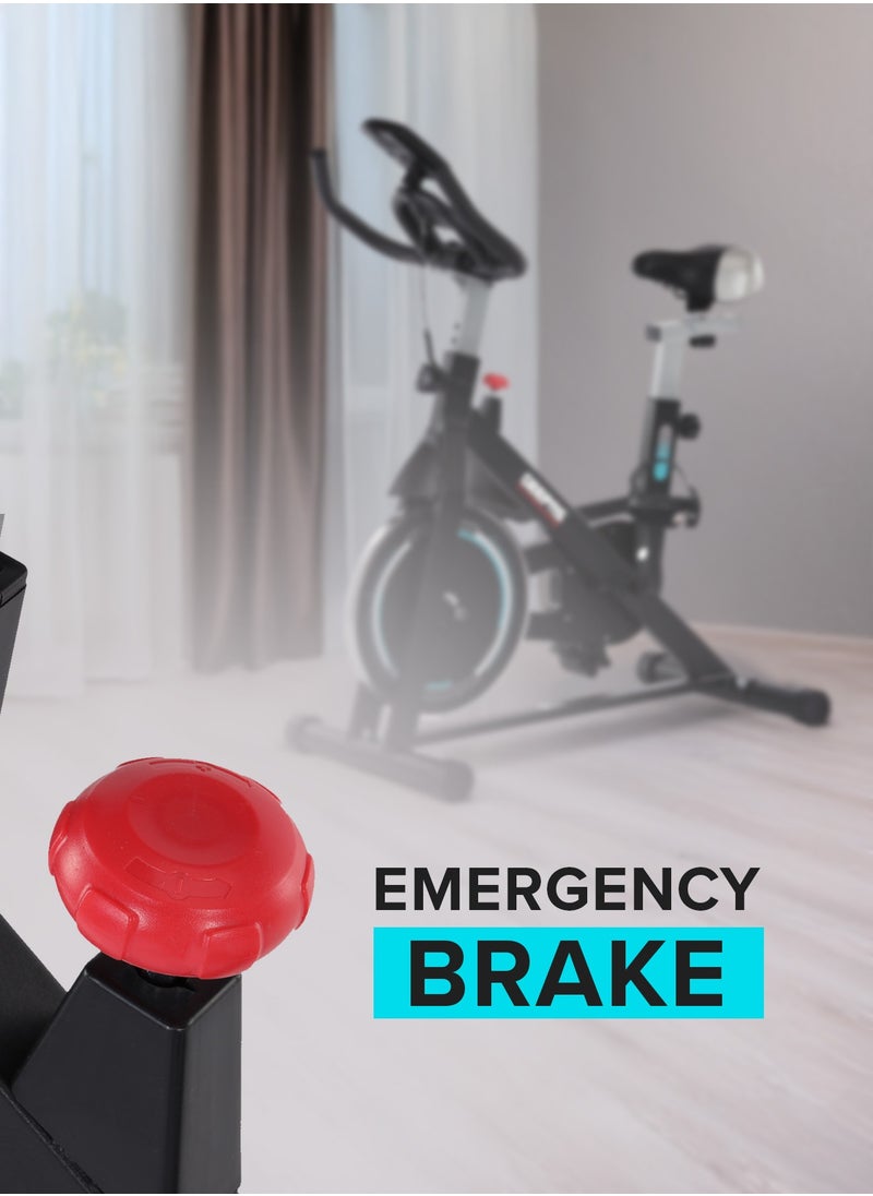 GEEPAS Spin Bike Low Noise with Emergency Break and Digital Display| Adjustable Seat, Handlebar, Resistance | Perfect for Home Workout, Weight Loss Training, Endurance Building, Fitness| GFT90004  - Image 5