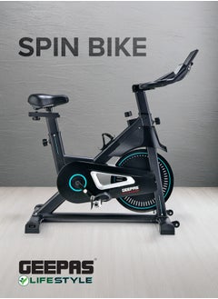 GEEPAS Spin Bike Low Noise with Emergency Break and Digital Display| Adjustable Seat, Handlebar, Resistance | Perfect for Home Workout, Weight Loss Training, Endurance Building, Fitness| GFT90004  - Image 2