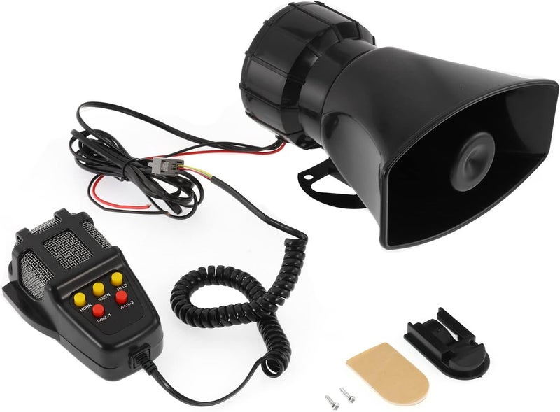 Partol Car Siren Horn 5 Tone Vehicle Siren Speaker with Mic PA Speaker System 100W Emergency Sound Amplifier with Microphone - Image 1