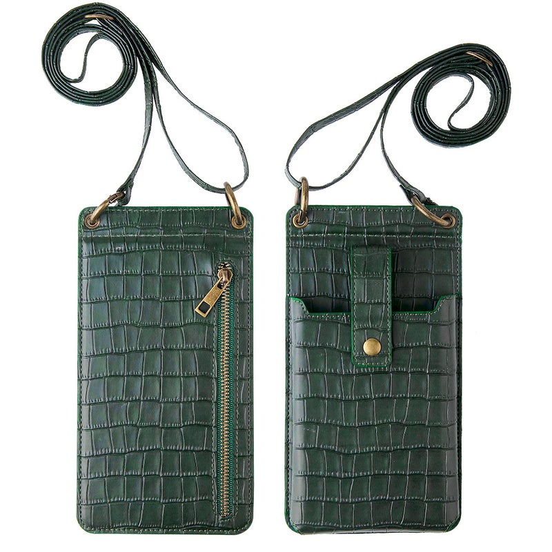 Mobile Phone Bag Women'S Fashion New Multi-Functional Crossbody Bag Retro Mini One-Shoulder Crocodile Pattern Coin Purse - Image 1