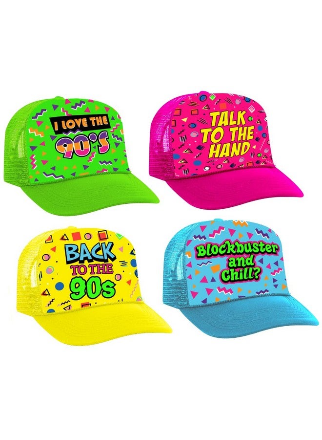 Sterling James Co. Sterling James Co. Throwback 90's Party Hats (4 PACK) - Funny 1990's Theme Party Decoration, Favors & Supplies - Image 1