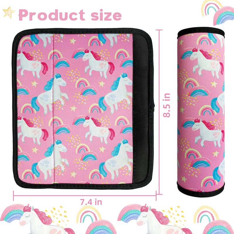 SLEILIN Seat Belt Cover for Kids, Seat Belt Pad for Boys Girls, Car Seat Straps Shoulder Pads for Kids, Kid's Seat Belt Cushion, Shoulder Strap Pad, 1 Piece ï¼ˆUnicornï¼‰ - Image 2