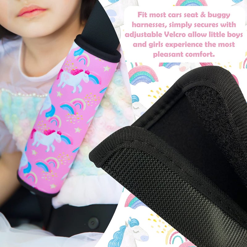 SLEILIN Seat Belt Cover for Kids, Seat Belt Pad for Boys Girls, Car Seat Straps Shoulder Pads for Kids, Kid's Seat Belt Cushion, Shoulder Strap Pad, 1 Piece ï¼ˆUnicornï¼‰ - Image 3