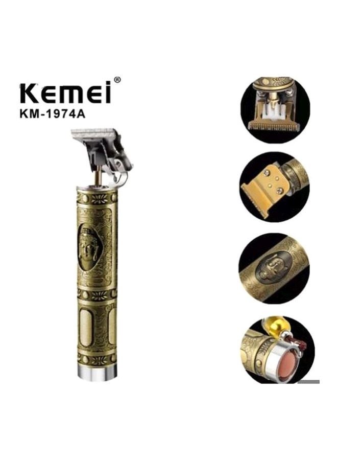 Kemei KM-1974A Rechargeable Cordless Sculpture Head Carving Trimmer Gold/Silver - Image 2