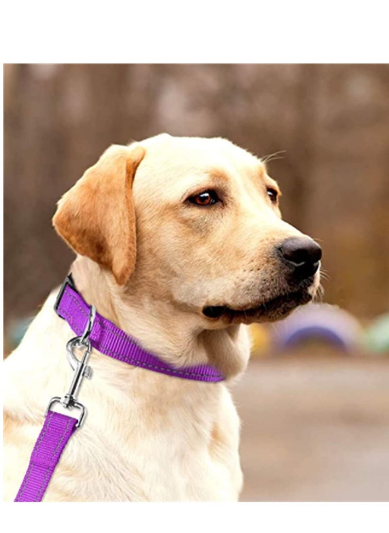 Y&D - Reflective Dog Collar with Safety Locking Buckle Adjustable Nylon Pet Collars Quick Release for Small Medium and Large Dogs (Purple S) - Image 1