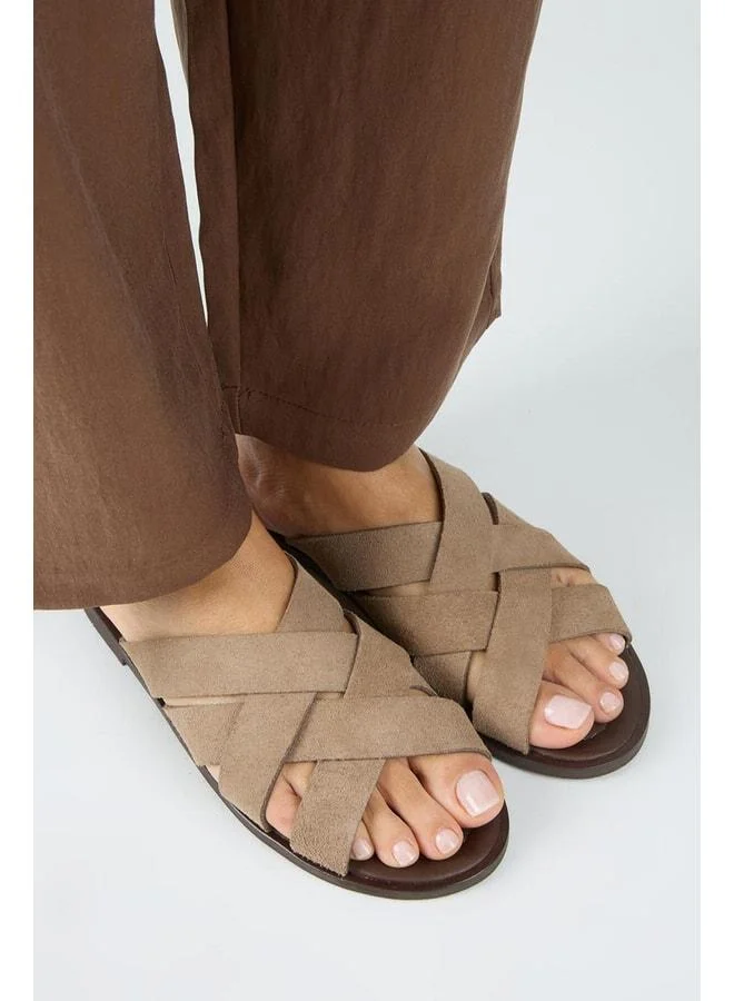 Manijero  Romina Women's Genuine Leather Cross-Weave Vizon Slipper. for Women | Best Price UAE