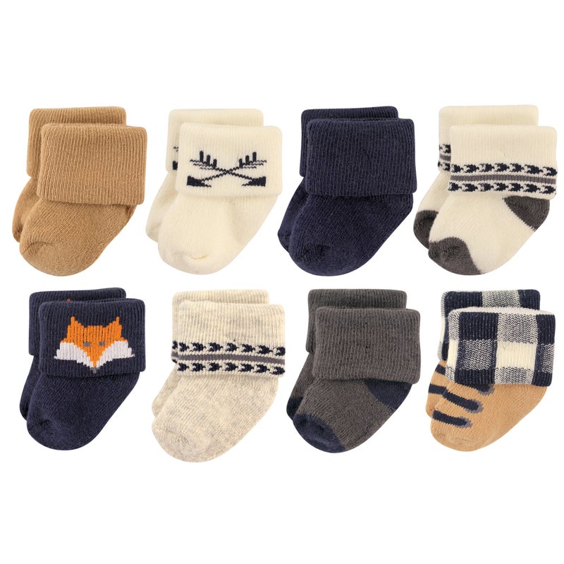 Hudson Baby baby boys Cotton Rich Newborn and Terry Casual Socks, Forest, 0-6 Months US - Image 1