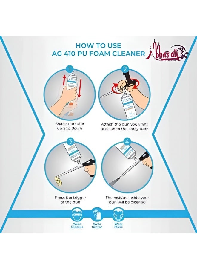 Abbasali Polyurethane Spray Foam, 750ml Pack Of 2 With Gloves, Goggle & 10pcs Facemask - Image 2