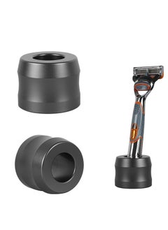 Linkidea Linkidea 2 Pack Aluminum Alloy Razor Stand, Opening Dia 0.86" (22mm) Men's Shaving Stand for Bathroom Countertops, Compatible with Gillette Heated Razor, Fusion 5 Power (Dark Grey)  - Image 1