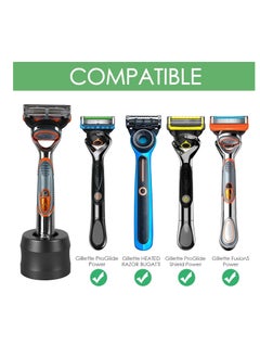 Linkidea Linkidea 2 Pack Aluminum Alloy Razor Stand, Opening Dia 0.86" (22mm) Men's Shaving Stand for Bathroom Countertops, Compatible with Gillette Heated Razor, Fusion 5 Power (Dark Grey)  - Image 2