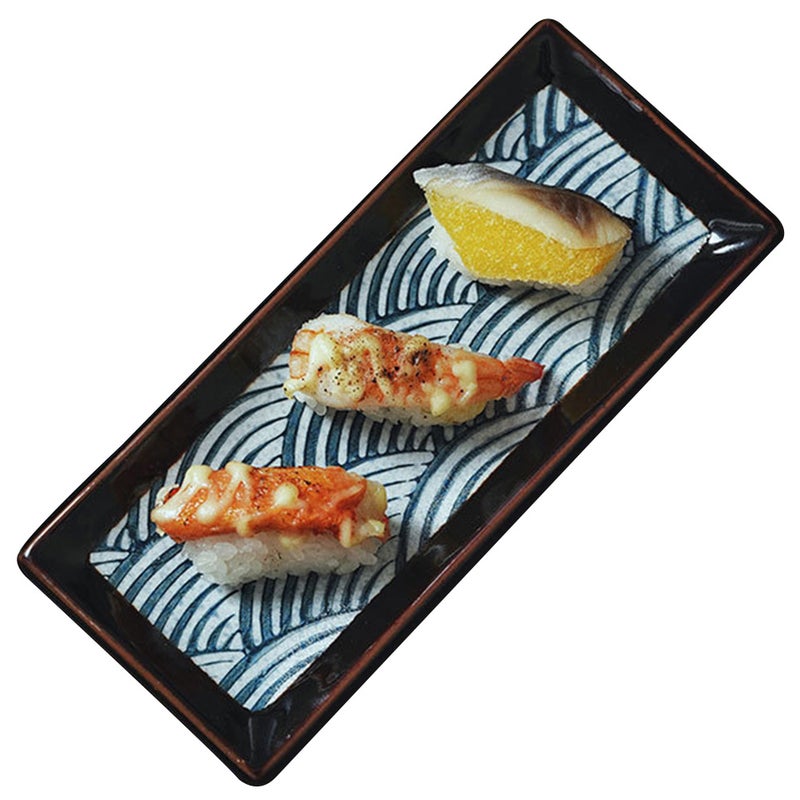 🍽️ طبق تقديم السوشي سيراميك أنيق متعدد الألوان تصميم مستطيل للمنازل والمطاعم - Image 1