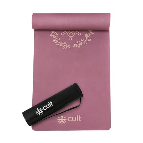 CULT TPE Yoga Mat 10mm Extra Thick with Carry Strap and Bag – Non-Toxic, Latex-Free, Anti-Slip, Tear-Resistant & Lightweight – Superior Cushioning for Joint Support, Ideal for Yoga, Pilates, Meditation & Home Workouts - Maroon - Image 1