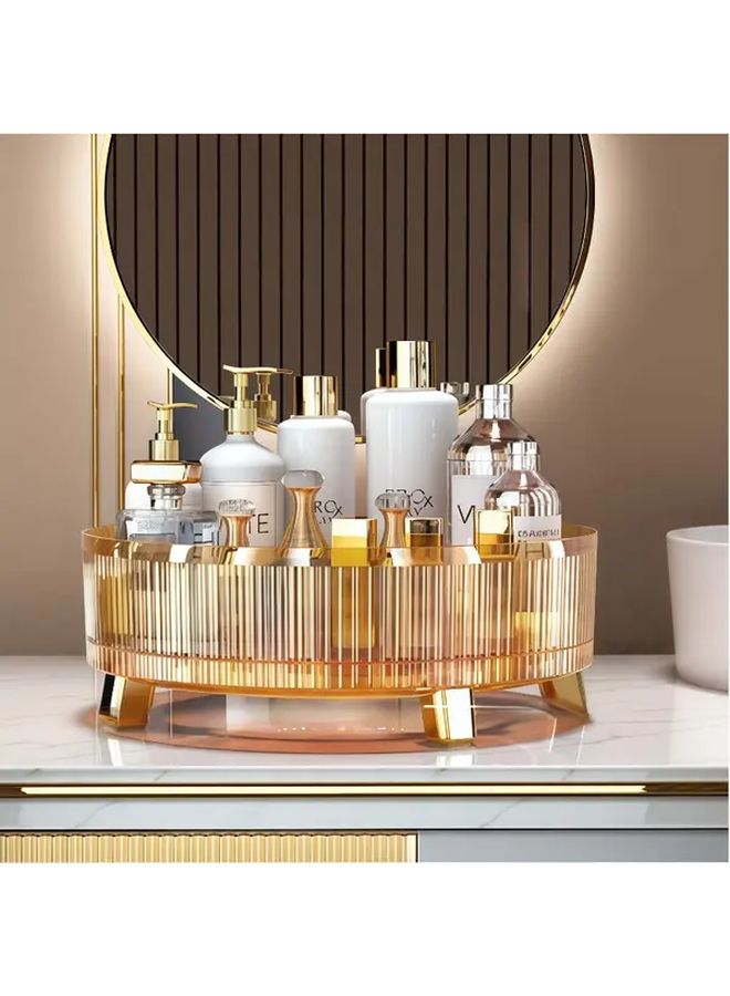 Orange 360 Rotating Makeup Organizer Spacious Storage For Vanity Bathroom Kitchen - Image 5