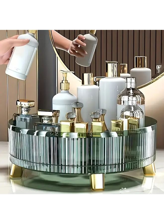 Orange 360 Rotating Makeup Organizer Spacious Storage For Vanity Bathroom Kitchen - Image 1