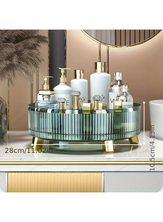 Orange 360 Rotating Makeup Organizer Spacious Storage For Vanity Bathroom Kitchen - Image 3