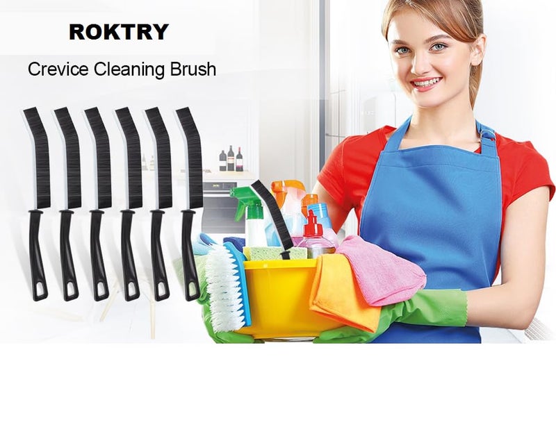 ROKTRY 6 pcs Crevice Cleaning Brush, Hard-Bristled Cleaning Brush Tool, for Kitchen Surfaces, Window Slots Dead Corners, Tiles & Faucetsr, Bathroom Gap - Image 4