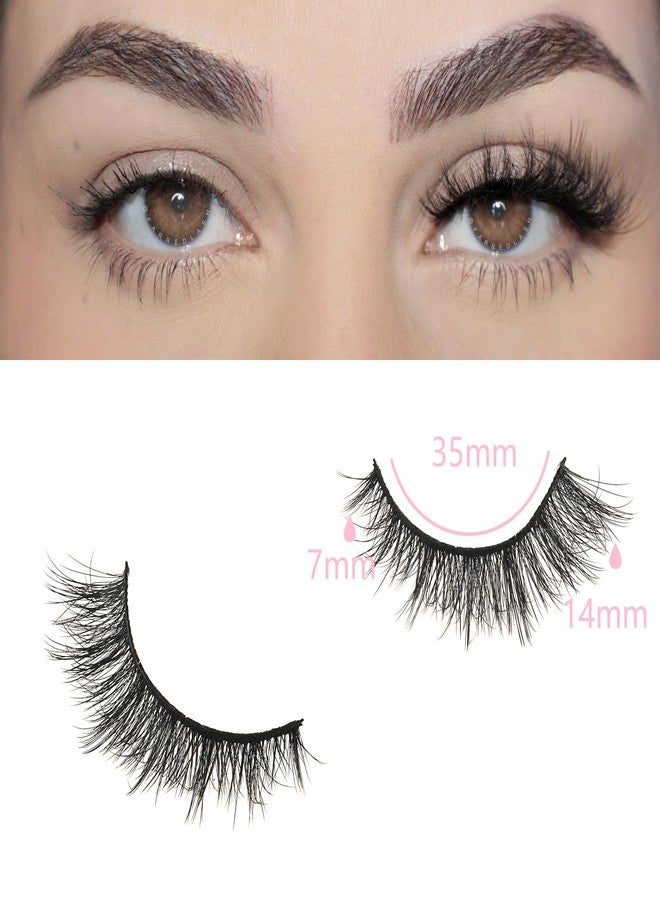 FARRED Wispy Cat Eye Lashes Short False Eyelashes 7 Pairs Natural Strips Fluffy Lashes Mink Fox Eye Small Lashes Pack Full Lashes A16 | 7-14MM Black - Image 2