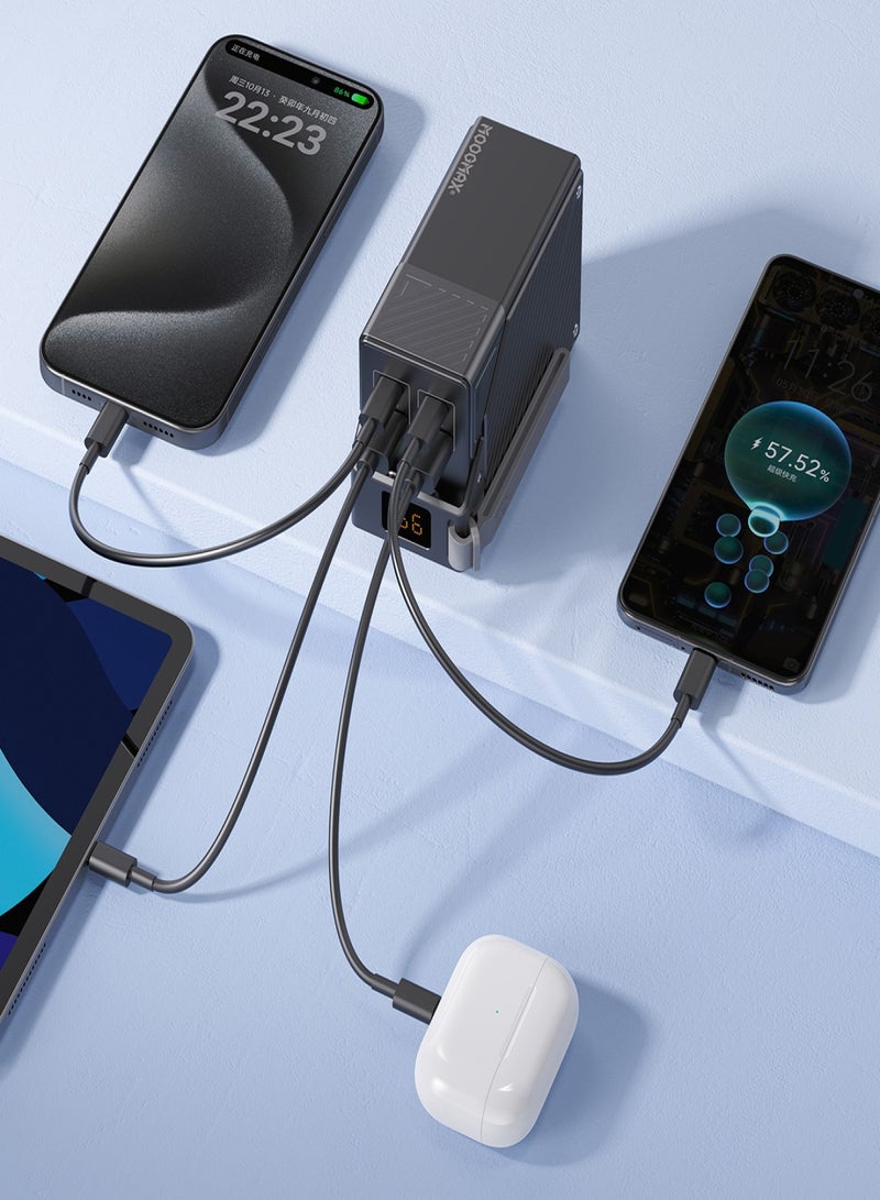 MOOGMAX power bank 30000mah small size. Powerful 65W portable charger. power bank fast charging with four ports (2*Type C charger & 2*QC3.0 USB charger). powerbank doubles as a laptop charger. power bank 30000 with digital display. charger iPhone, Samsung, Honor, & other phones & even laptops. From MOOGMAX - Image 5