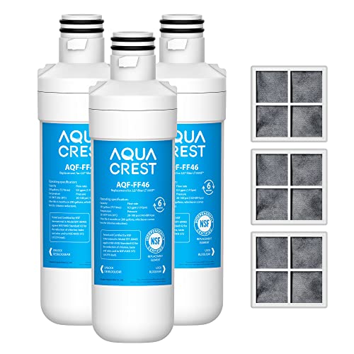 AquaCrest فلتر مياه ثلاجة AQUA CREST LT1000PC ADQ747935 Replacement لـ LG® LT1000P®/PC/PCS ThinQ®، LMXS28626S، LFXS26973S، MDJ64844601، ADQ74793501، ADQ74793502 وفلتر الهواء LT120F®، 3 مجموعة - Image 1