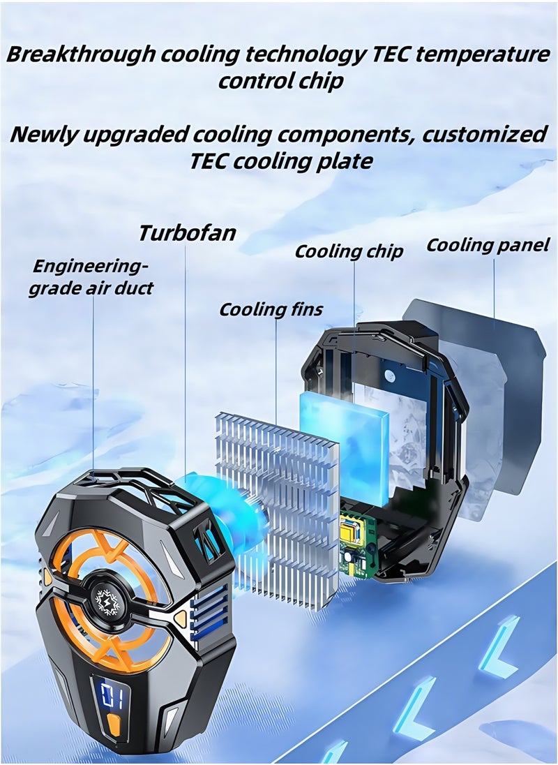Generic Mobile phone radiator Portable mobile phone radiator Digital display three-speed adjustment for cooling the phone quickly, three-speed adjustment for cooling the phone quickly, suitable for mobile g  - Image 3