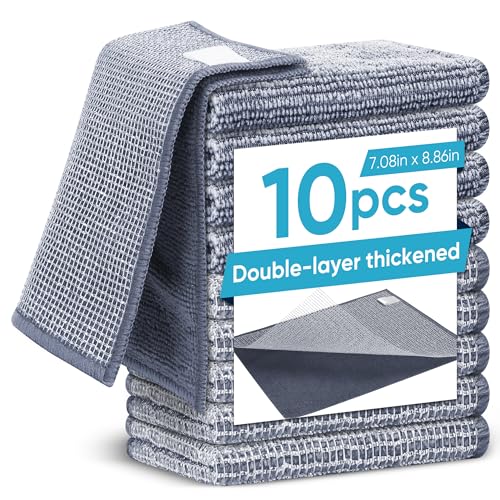 Forggon 10Pcs New Upgrade 2-Layer Non Scratch Wire Dishcloth,Wire Dishwashing Rag, Non-Scratch Wire Dishwashing Rags for Wet and Dry, Kitchen Cleaning Dish Rags for Cookware,Sinks, Dishes,Stove - Image 1