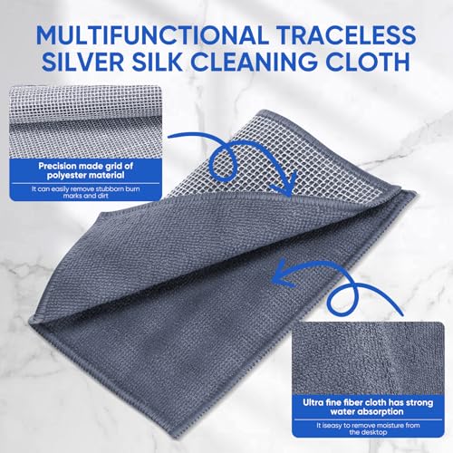 Forggon 10Pcs New Upgrade 2-Layer Non Scratch Wire Dishcloth,Wire Dishwashing Rag, Non-Scratch Wire Dishwashing Rags for Wet and Dry, Kitchen Cleaning Dish Rags for Cookware,Sinks, Dishes,Stove - Image 4