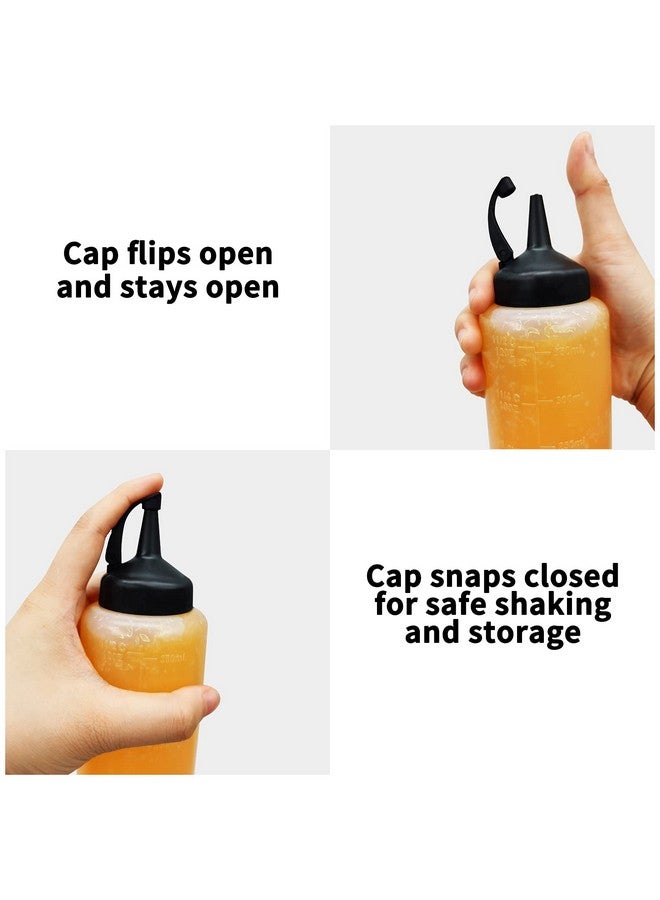 Jutoe Jutoe 3PACK Plastic Squeeze Bottles,6 oz Plastic Squeeze Squirt Condiment Bottles With Leak-Proof Cap,Condiment Squeeze Bottles Ketchup Squeeze Bottle For Kitchen Use. - Image 2