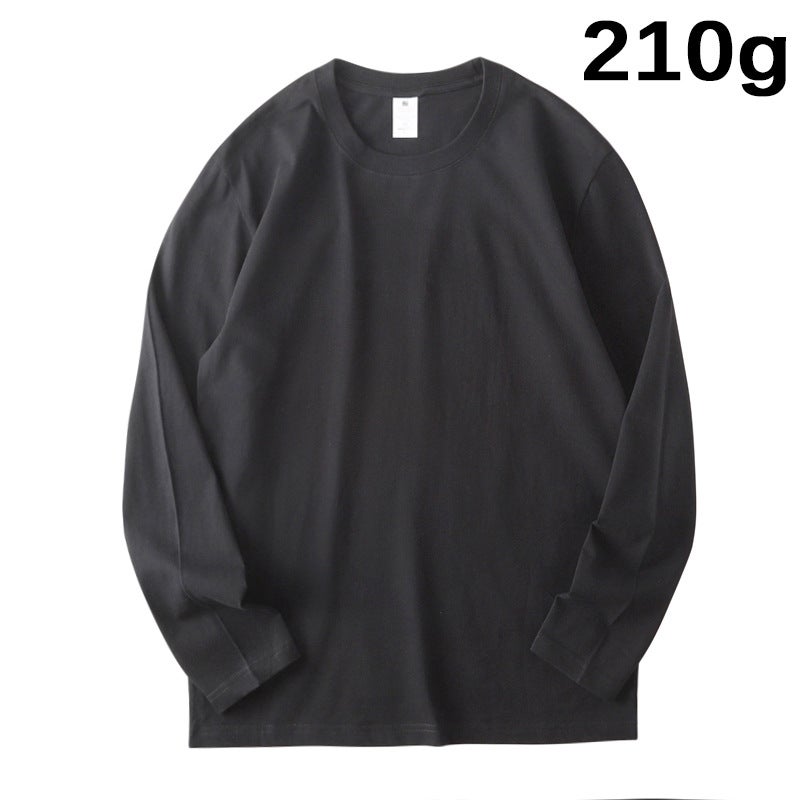 100% Pure Cotton Heavyweight Crew Neck Drop Shoulder Long Sleeve T-Shirt for Men and Women, 210g Base Layer Autumn Top, Cross-Border Foreign Trade Wholesale - Image 4