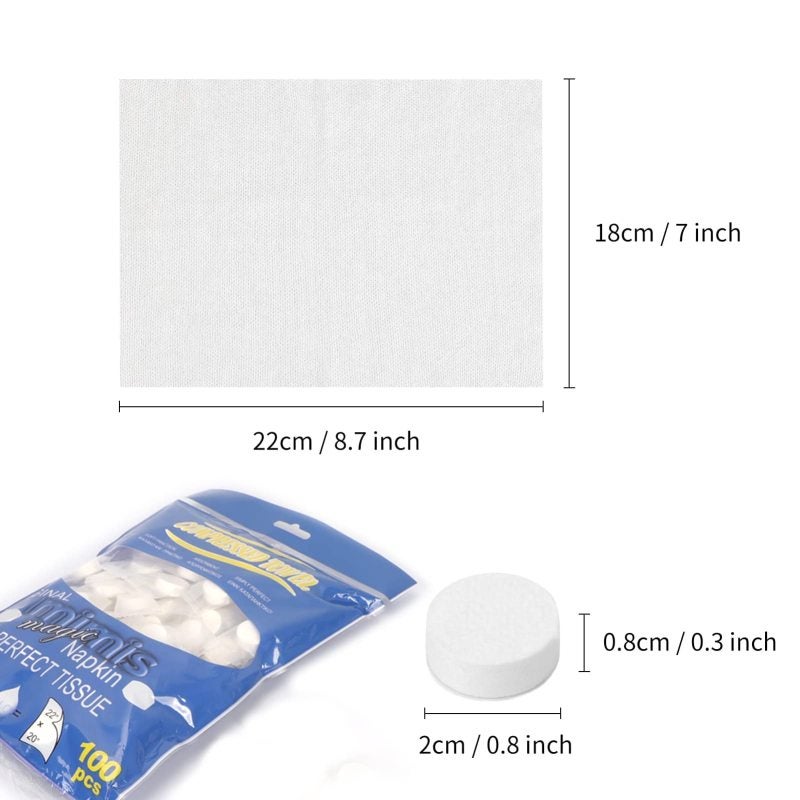 Compressed Towel Tablets 100 Count 8.7 x 7 Inch Pure Cotton - Instant Expansion Coin Towels for Travel Camping Sensitive Skin - Image 4