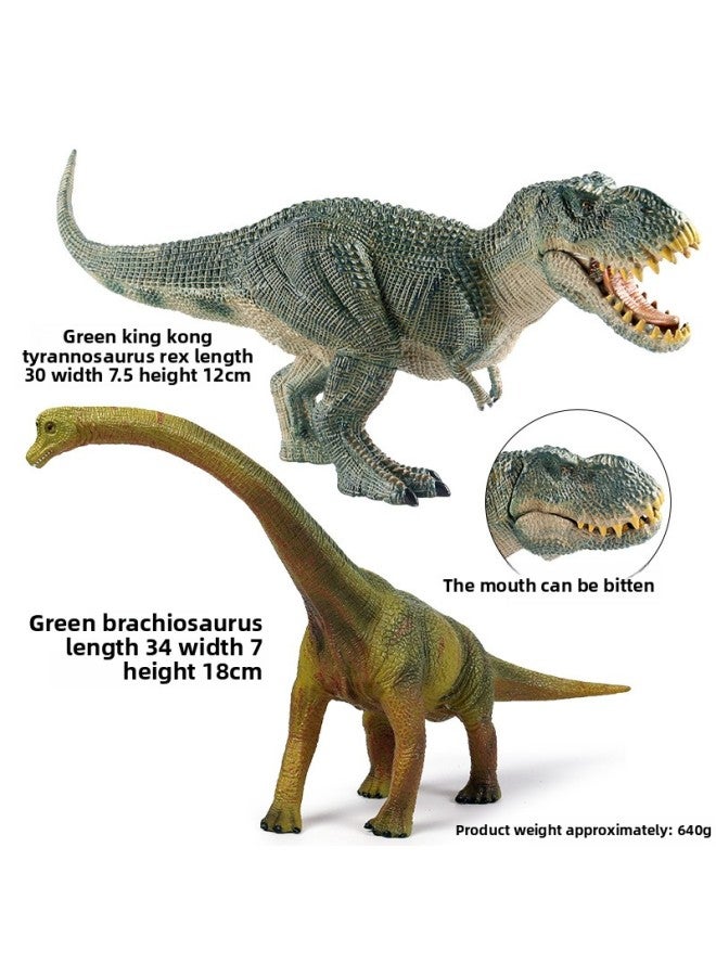 لعبة الديناصورات الجوراسية صلبة كبيرة الحجم من King Kong Tyrannosaurus Rex Brachiosaurus للأطفال نموذج حيوانات محاكاة معرفية - اللون: 【ss】بني صلب King Kong Tyrannosaurus Rex (الفم متحرك) - Image 3