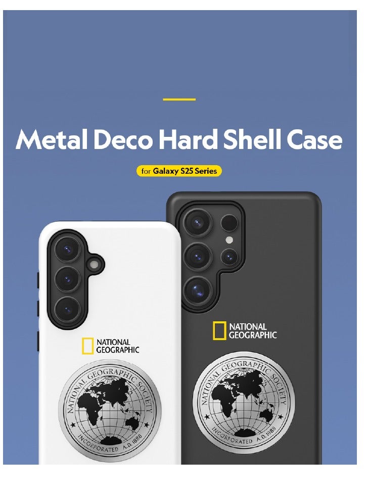 NATIONAL GEOGRAPHIC حافظة صلبة معدنية من ناشيونال جيوغرافيك لجهاز Galaxy S25 Ultra - أسود - Image 2