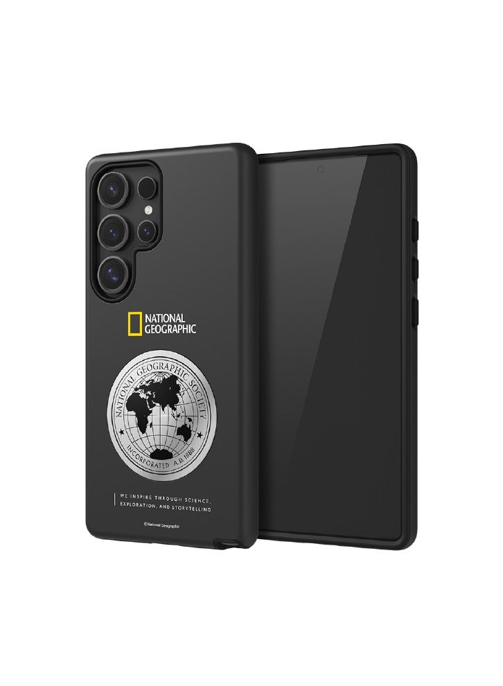 NATIONAL GEOGRAPHIC حافظة صلبة معدنية من ناشيونال جيوغرافيك لجهاز Galaxy S25 Ultra - أسود - Image 1