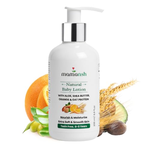 Mamansh Natural Baby Lotion | Nourishes & Moisturizes with Shea Butter, Oat Protein & Vitamin E | For Soft, Glowing Skin | 0–5 Years | 200 ml - Image 1
