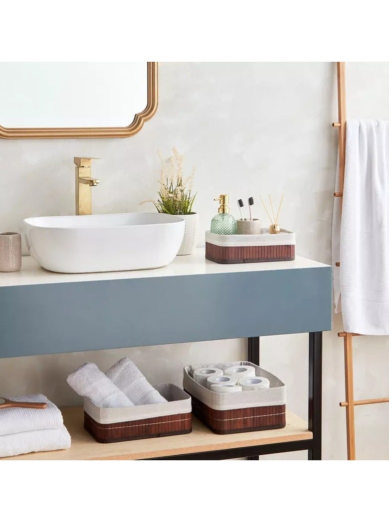 هوم بوكس سلة تخزين كبيرة قابلة للطي من نوك داون بامبو 33x23x12 سم - Image 2