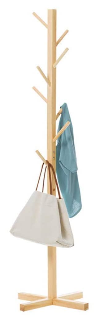 WHISKET Freestanding Coat Rack with Stable Triangular Base 8 Hooks And Adjustable Height Floor Hanger Used In The Bedroom Living Room Office BEIGE - Image 3