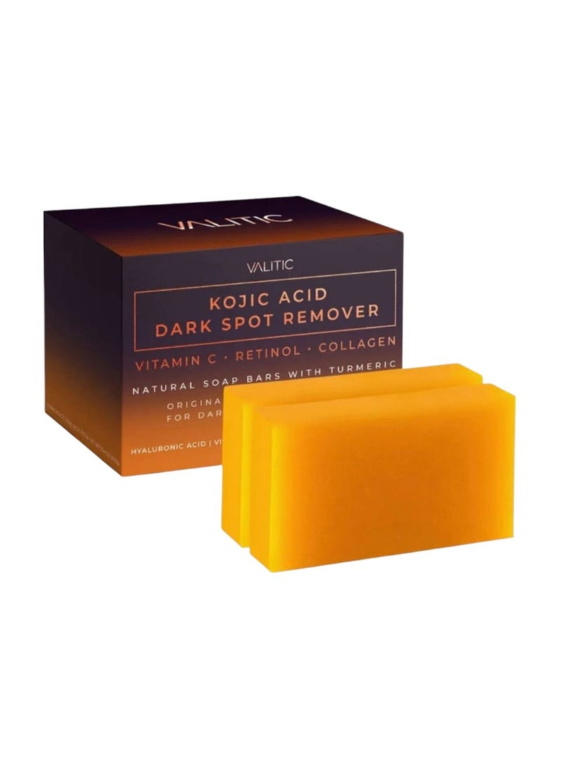 فاليتيك صابون لإزالة البقع الداكنة بحمض كوجيك بتركيبة يابانية فيتامين C وريتينول وكولاجين وحمض100+100جرام - Image 1