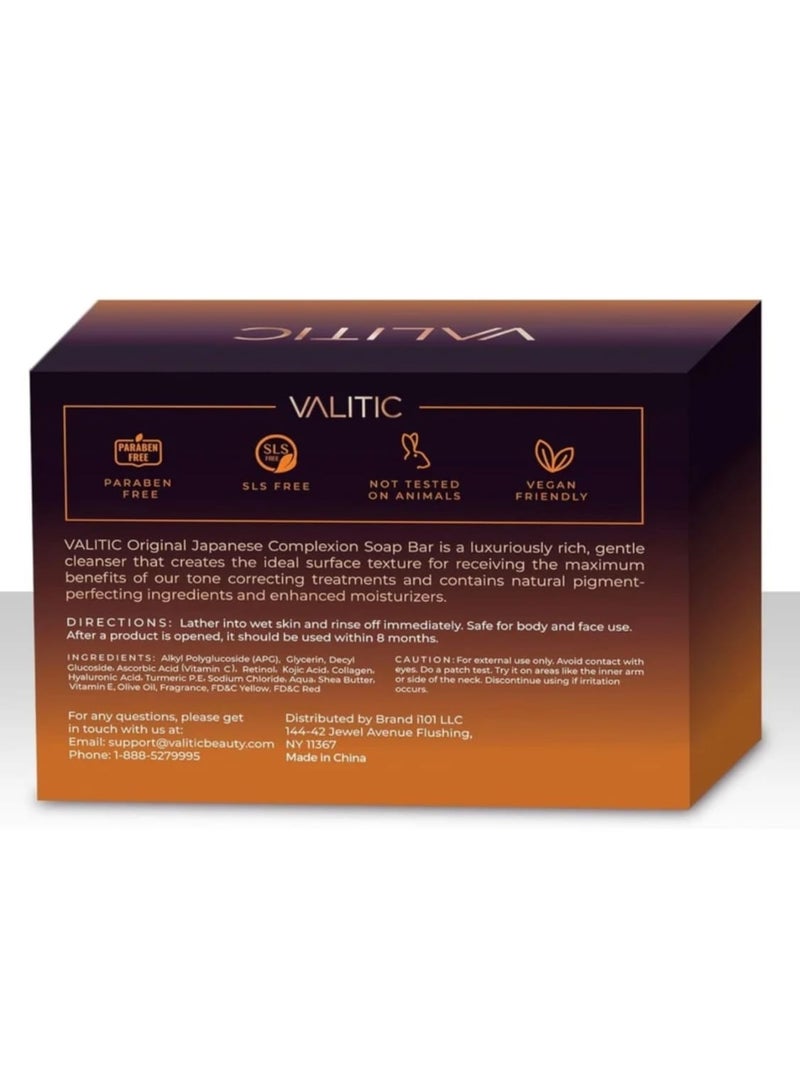 فاليتيك صابون لإزالة البقع الداكنة بحمض كوجيك بتركيبة يابانية فيتامين C وريتينول وكولاجين وحمض100+100جرام - Image 3