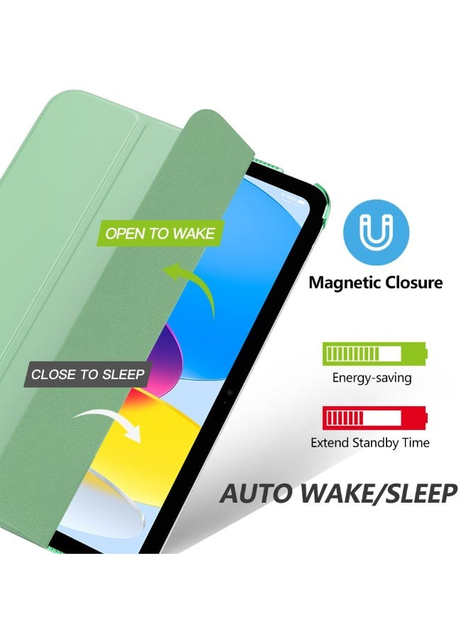 فوميمو حافظة لجهاز iPad (A16) 11 بوصة 2025/iPad 10 10.9 بوصة 2022، غطاء خلفي شفاف مع حامل قلم، وغطاء حافظة مع خاصية السكون/التنشيط التلقائي لجهاز iPad 10 10.9 بوصة 2022/iPad 11 11 بوصة 2025(أخضر) - Image 4