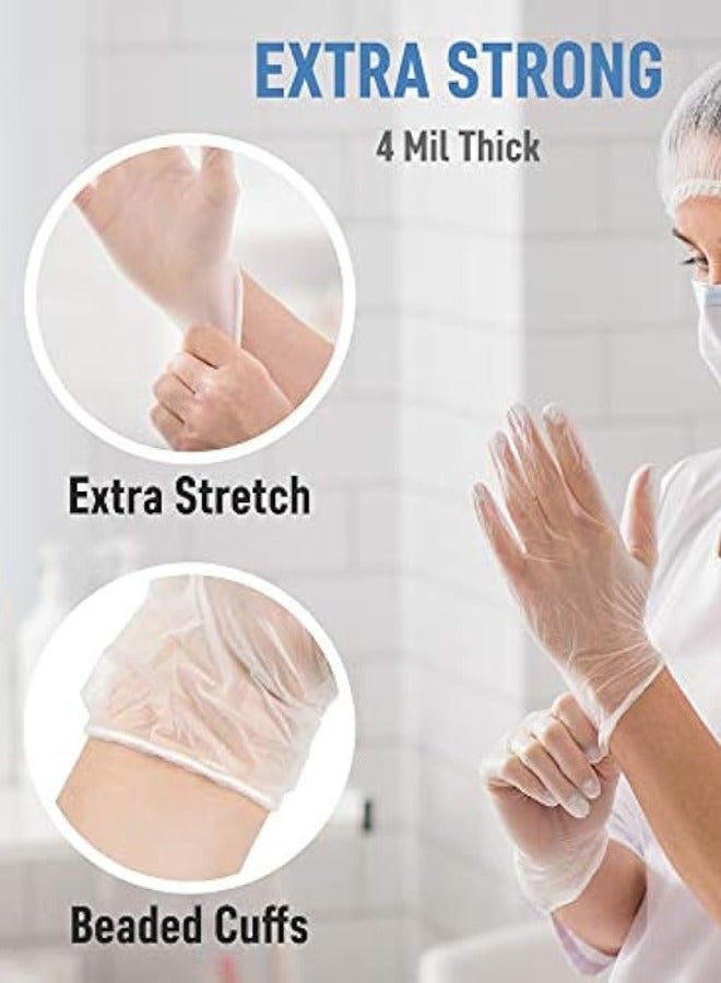 Halapack 200,300 Clear Disposable Large Vinyl Gloves - Powder-Free, Ideal for Painting, Coloring, and Medical Use - Image 3