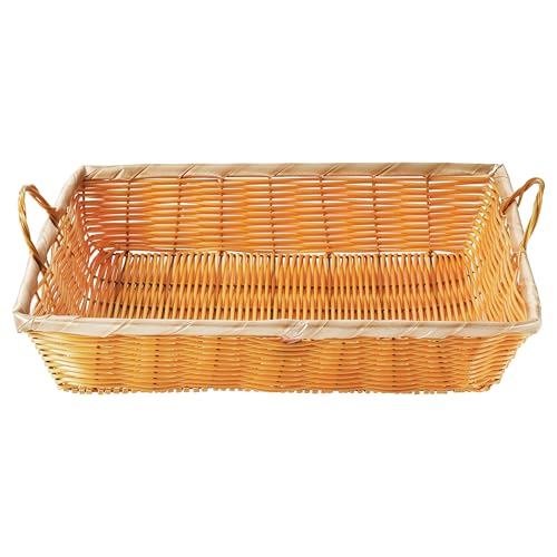 Winco PWBN-16B 16-Inch by 11-Inch by 3-Inch Rectangular Woven Basket with Handles,Medium - Image 5
