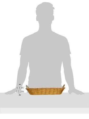 Winco PWBN-16B 16-Inch by 11-Inch by 3-Inch Rectangular Woven Basket with Handles,Medium - Image 3