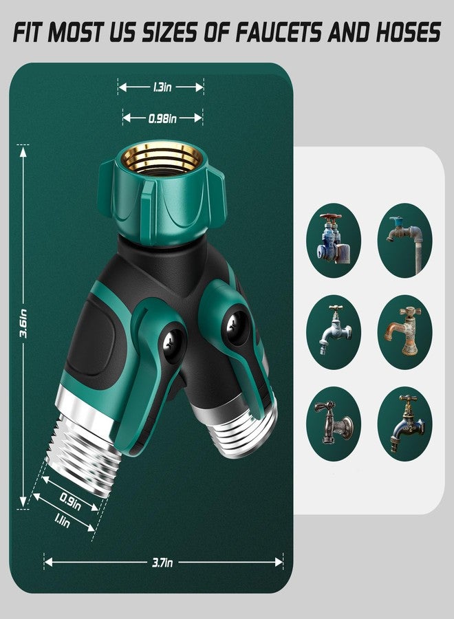 BKV 2 Way Garden Hose Splitter with Shut Off Valve,Water Spigot Splitter for 3/4" Hose Connector,Heavy Duty Metal Outdoor Faucet Splitter Y Connector for Garden Hose,with 3 Leakproof Washers & 1 tape - Image 5